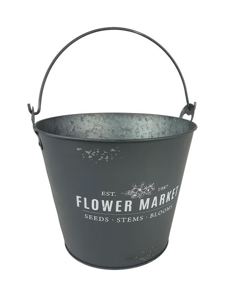 Zinkeimer "Flower Market" 23x19cm - 3 Farben -